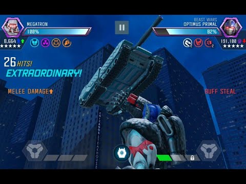 Megatron (G1) R4 5* F29 S15 vs ROTK Optimus Primal | Transformers: Forged to Fight