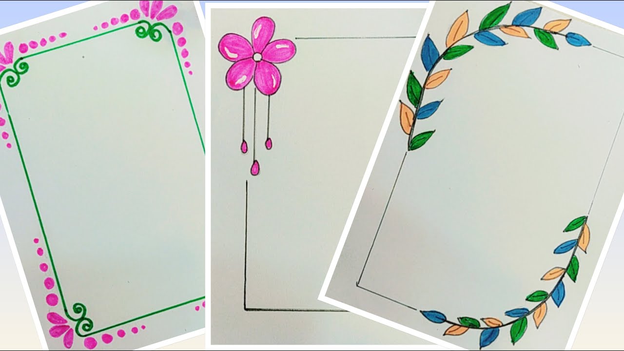 top most 3 beautiful border designs | top Front page design for projects | project work designs