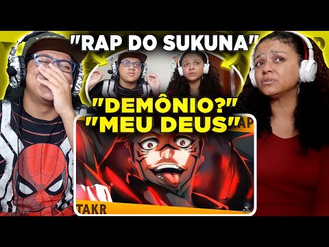 MINHA MÃE REAGINDO AO Rap do Sukuna (Jujutsu Kaisen) - O REI DAS MALDIÇÕES | Takeru e Felícia Rock