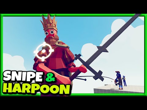HARPOON & SNIPE! Deadeye and Harpooner vs Every Faction 2v1 - TABS Gameplay Unit Creator Update