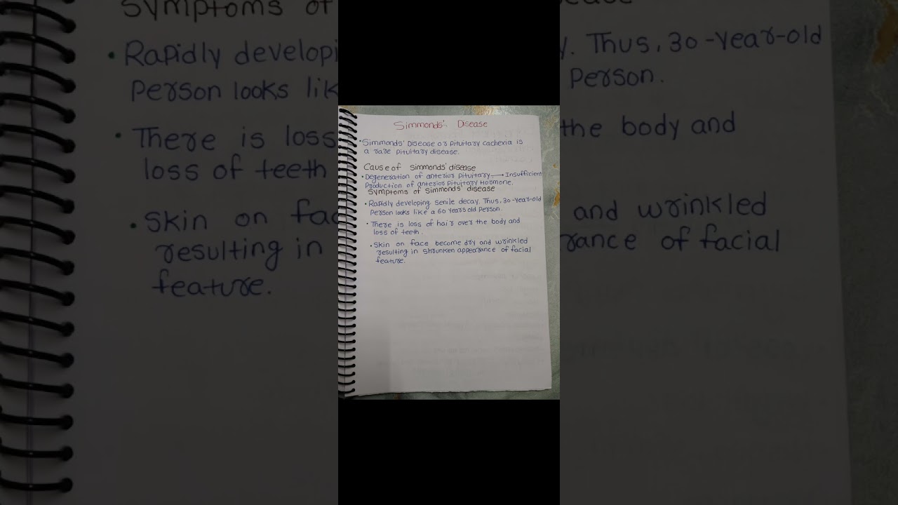 # NOTES 📝# Simmons DISEASE - ANTERIOR PITUITARY DISORDER  ENDOCRINE SYSTEM #PHYSIOLOGY #MEDICAL STU.