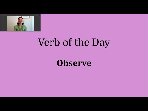 Verb of the Day - Observe