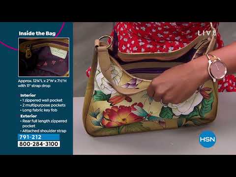 Anuschka Handbemaltes schmales Hobo-Boho-Leder