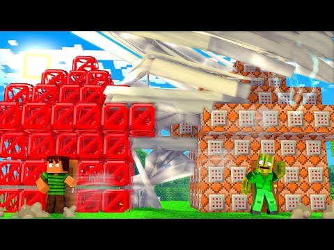 BARRIERE vs. COMMAND BLOCK HAUS?! - Minecraft TORNADO