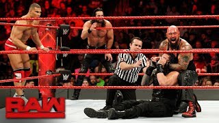 Roman Reigns, Seth Rollins &amp; Jason Jordan vs. The Bálor Club: Raw, Jan. 8, 2018