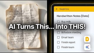 Turn Handwritten Notes into Google Keep Notes Task Lists Using AI