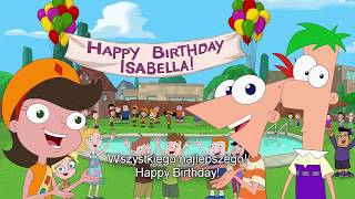 Kadr z teledysku Piosenka urodzinowa Izabeli tekst piosenki Phineas and Ferb (OST)