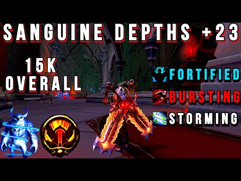 [4K 60FPS] KYRIAN Fury Warrior M+ SD +23 (Fort, Burst, Storm) - WoW Shadowlands 9.1.5 - 15K OVERALL