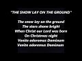 THE SNOW LAY ON THE GROUND Venite Adoremus Dominum CHRISTMAS Lyrics Words text Sing Along Song