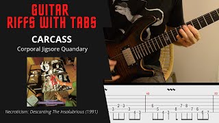 Carcass - Corporal Jigsore Quandary - Guitar riffs with tabs / cover / lesson