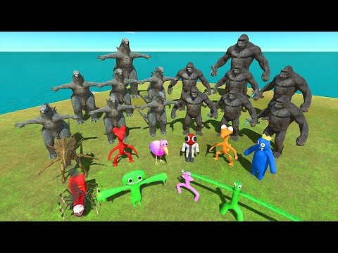 Team King KONG with Rainbow Friends VS Team Godzilla 2014 With Creepy Horror Monster - Epic Battle