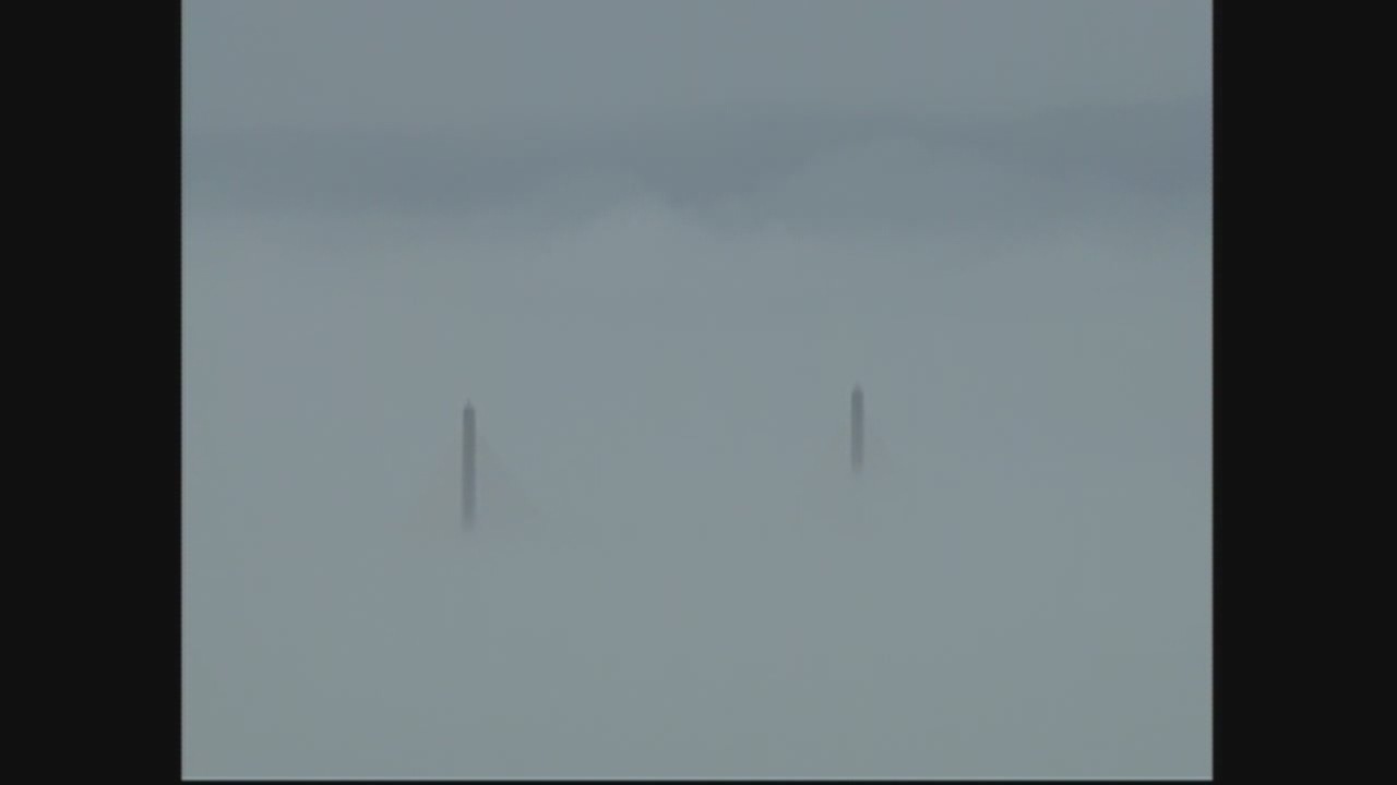 RAW VIDEO: Action Air 1 shows extreme sea fog surrounding Skyway Bridge