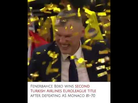 Fenerbahce Beko Receives the Trophy After Winning the Turkish Airlines EuroLeague Final Four