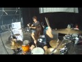 Mark Mironov of Betraying The Martyrs drumming at HELLFEST 2012