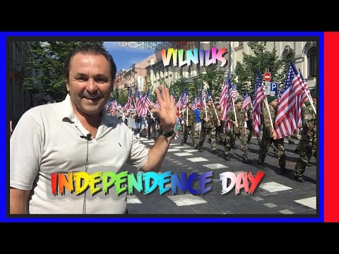 US Independence Day  Military parade in Vilnius  Lithuania  04 07 2020