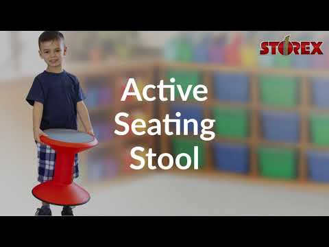 Slide 6 - Adjustable Wiggle Stool, 12"-18" Seat Height, Red (video)