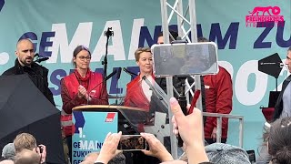 „Volksentscheid umsetzen!“ | Berliner Bürgermeisterin Giffey bricht Rede ab | DGB-Kundgebung Berlin