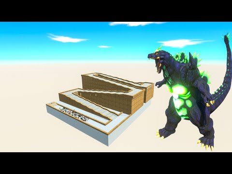 Escape From Super Godzilla - Up & Down Course - Animal Revolt Battle Simulator