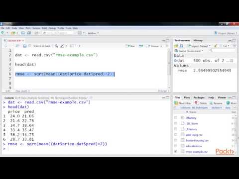 R Data Anlysis Solutn Machine Learn Tech Computing Root Mean Squared Error | packtpub com