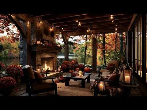 Relaxing Fall Ambience 🍁🍂 Cozy Porch, Acoustic Guitar & Nature Sounds for Studying & Meditation 🍁🍂