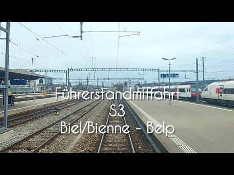 Cab ride in the S3 from Biel/Bienne to Belp in a BLS RABe 515.