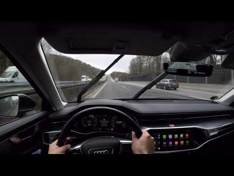 Audi A6 50 TDI Diesel Hot Lap on the German Autobahn in traffic