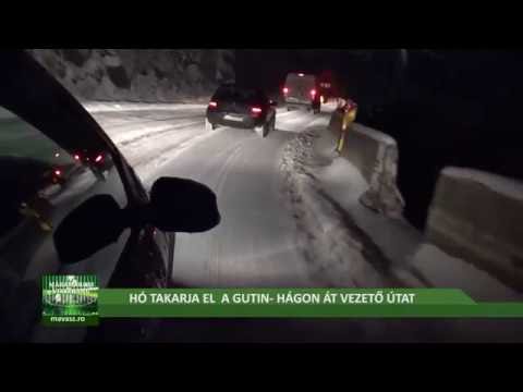 Hó takarja el a Gutin-hágón át vezető országútat