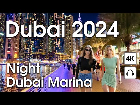 Dubai 🇦🇪 Night Dubai Marina [ 4K ] Walking Tour