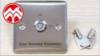 Stainless Steel Door Release Key Switch Access Emergency Switch Button with Key Door Access Control