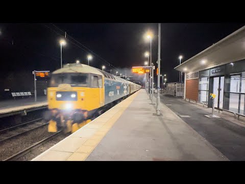 47593 passing Buckshaw Parkway on the Edinburgh Christmas Statesman 23rd November 2022