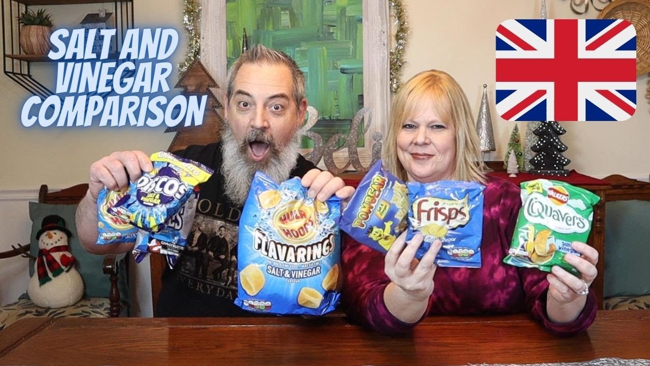 AMERICANS TRY CRISPS FROM THE UK | UK SALT AND VINEGAR CRISP COMPARISON | THANK YOU NICOLA