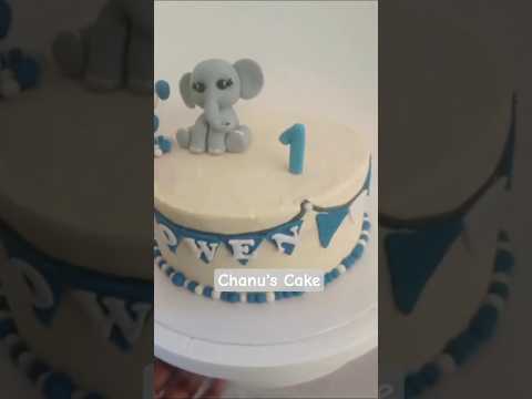 Cute elephant cake for a 1st birthday! 🐘💙