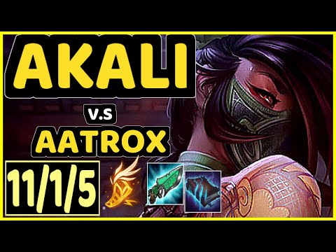 EVROT (AKALI) vs AATROX - 11/1/5 KDA TOP CHALLENGER GAMEPLAY - BR