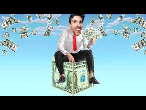 SURVIVE 24 HOURS in MINECRAFT on ONE BLOCK of MONEY?!