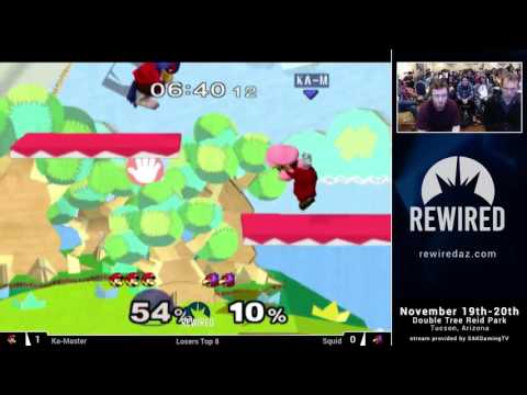 Rewired 2016 Melee Singles Losers Top 8 - Ka-Master (Luigi) vs Squid (Falco)