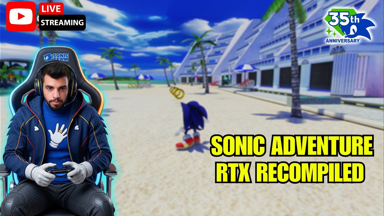 SONIC ADVENTURE (Recompiled) : LIVE Comemorando os 35 Anos do Azulzinho ao Vivo! 🦔💎