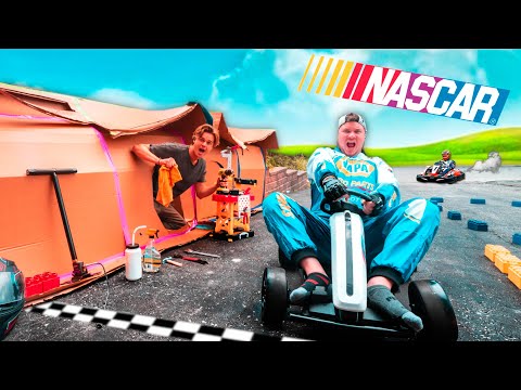 Box Fort NASCAR Race Track Challenge! GO Carts, Pit Stops and MORE!