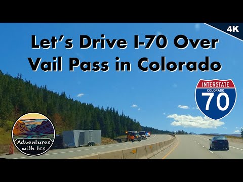Let's Drive east on I-70 over Vail Pass in the Rocky Mountains in Colorful Colorado