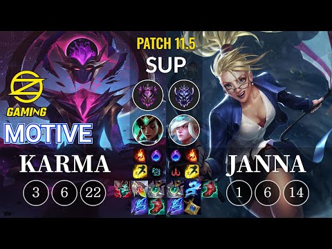 OZ Motive Karma vs Janna Sup - KR Patch 11.5