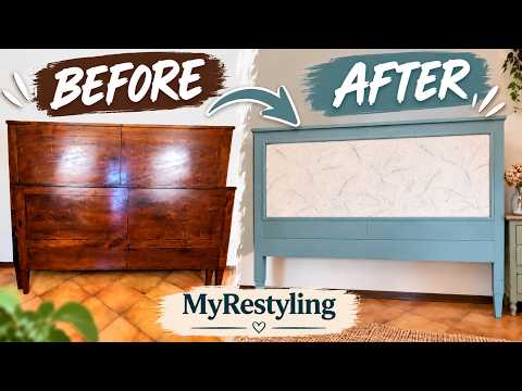 Makeover of an Early 20th-Century Bed Using Wallpaper!