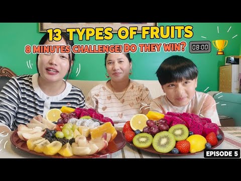 13 Types of Fruits in 8 minutes Challenge!! Will They Win ???🏆 MR Challenges|| Episode 5|| 4K Video
