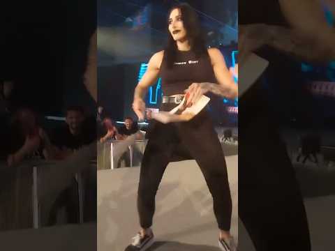 Rhea Ripley ripping up a Dom sign (video credit to owner) #wweraw #rhearipley #wwelive #wwe