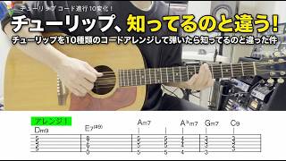 チューリップを10種類のコードアレンジして弾いたら知ってるのと違った件　#コードアレンジ #ギター弾き語り #tab譜
