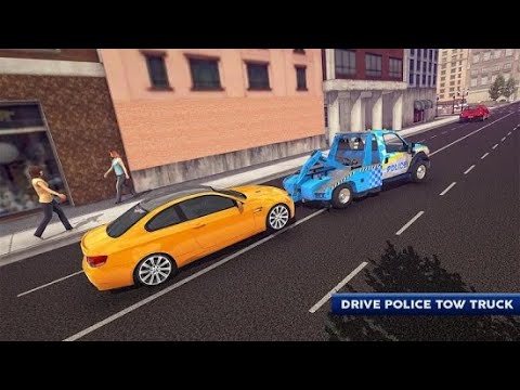 Police Tow Truck Driving Car Transporter