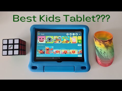 Amazon Fire HD 8 Kids tablet (newest model), ages 3-7. With bright 8" HD screen. Includes ad-free and exclusive content, parental controls and 13-hr battery, 32GB, Grape video review thumbnail