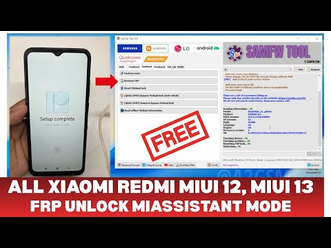 Xiaomi Redmi FRP Unlock Free | Samfw Tool Google Account Remove MiAssistant Mode | A2GSM