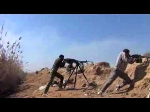 استهداف مطار دير الزور العسكري بالدوشكا من قبل كتيبة سيوف الحق