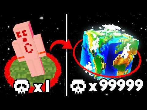 Insane Minecraft Challenge: Deaths Expand World!