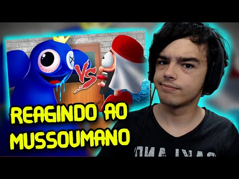 REAGINDO A Azul Babão do Roblox Rainbow Friends Vs  Mussoumano   Batalha com Games Desenho Animado
