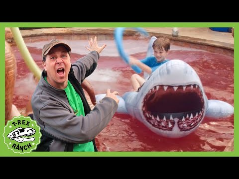 The Pool Is Lava! Dinosaur Adventures | T-Rex Ranch Dinosaur Videos